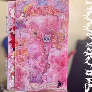 NEW Anime Acrylic Shake Notebook Journal Card Holder Diary Sailor Moon Pink Goth
